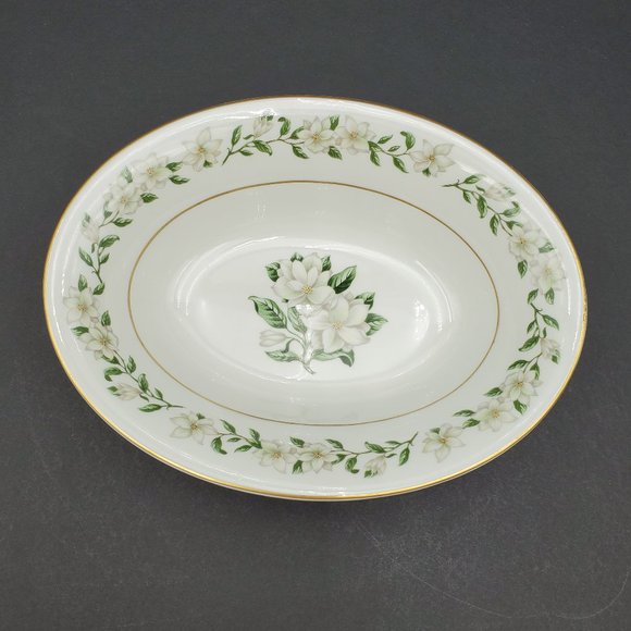 Princess China Tru-Tone Bridal Wreath Oval Vegetable Serving Bowl Floral Edge - Picture 4 of 8